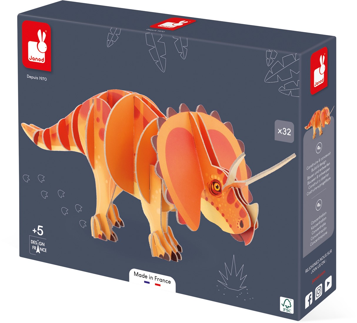 Janod Dino 3D puzzle Triceratops