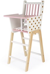 Janod Candy Chic - Houten Kinderstoel voor Poppen - Roze Goud Wit