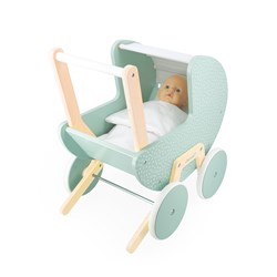 Janod Zen - Landau en bois pour poupées jusqu'à 42 cm, dès 18 mois