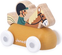 Janod houten ruiterwagen - Crossroads paardrijder - FSC speelgoed-2