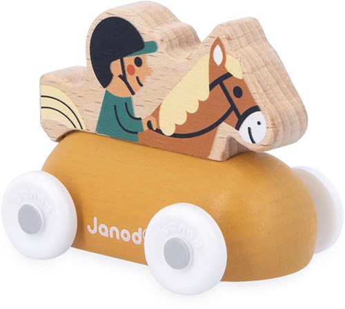 Janod houten ruiterwagen - Crossroads paardrijder - FSC speelgoed-2