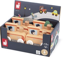 Janod houten trein - Crossroads - FSC speelgoed - vanaf 1 jaar - motoriek