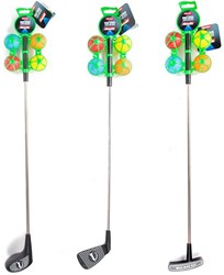 Adrenix golfstick met 4 gekleurde ballen - metalen kinderspeelgoed golfset