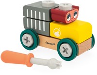 Janod Brico'Kids - Houten bouwwagen met beer en blokken - Educatief speelgoed-3