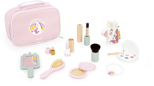 Janod Unicorn - Beautycase met houten make-up accessoires voor kinderen-2
