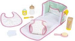 Janod - Sac à langer pour poupée - Set de jeu pour poupon - Avec accessoires