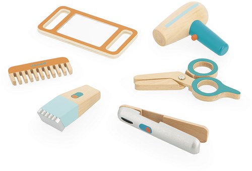 Janod - Set de coiffeur en bois dans une valisette - 6 pièces-2