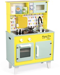 Janod houten speelgoedkeuken Happy Day met accessoires en licht-geluid