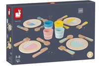 Janod vaisselle en bois - service pour enfants et jeu d’imitation