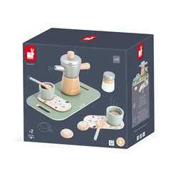 Janod houten koffieset - Italiaanse mokkapot speelset voor kinderen