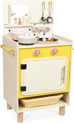 Janod houten keuken fornuis - Shiny Grandma speelkeuken met accessoires