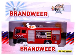 Brandweer speelgoed tankauto die cast met licht en geluid 13 cm