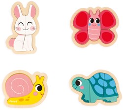 Janod Puzzelset - 4 puzzels 2-3-4-5 stukken Tuin