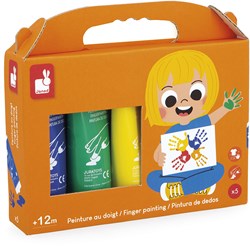 Janod vingerverf set - creatieve verf voor kinderen - multi kleuren