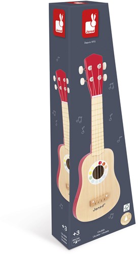 Janod Confetti - Ukulélé pour enfants - Instrument de musique en bois coloré-2