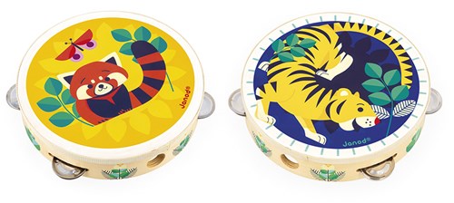 Janod tamboerijn muziekinstrument voor kinderen - kleurrijk karton