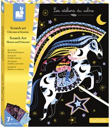 Janod Scratch Art - Coffret créatif chevaux et licornes carton