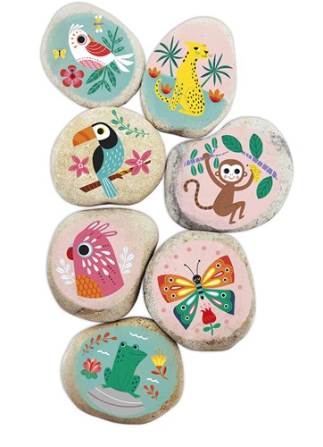 Janod Atelier Deco - Creatieve knutselset stenen verven en versieren-2