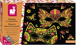 Janod maskers knutselset fluor kleuren voor kinderen