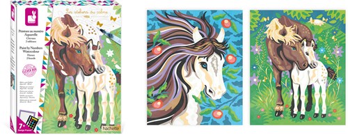 Janod peinture par numéros chevaux - kit créatif pour enfants-2