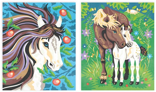 Janod schilderen op nummer paarden - creatief knutselpakket-3
