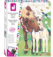 Janod peinture par numéros chevaux - kit créatif pour enfants