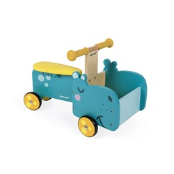 Janod vélo cargo en bois hippopotame - porteur avec rangement