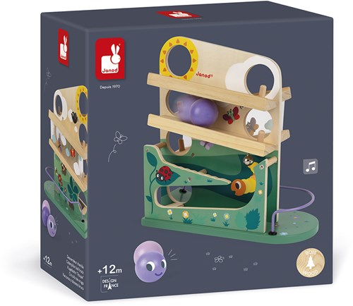Janod houten ballenbaan rups - educatief speelgoed - kleurrijk-2