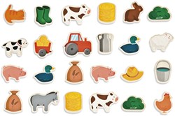 Janod magneten boerderij - houten speelgoed magneetset boerderij dieren