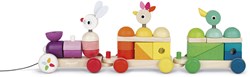 Janod train en bois - grand jouet à tirer et à empiler