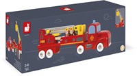 Janod Camion de Pompiers - Jouet en bois avec pompiers-2