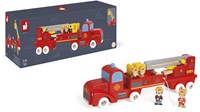 Janod Camion de Pompiers - Jouet en bois avec pompiers-3