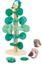 Janod WWF - Bouwset boom met houten vogeltjes - educatief speelgoed