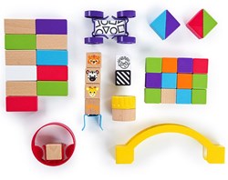 Baby Einstein ensemble de blocs de construction en bois - jouet coloré pour tout-petits