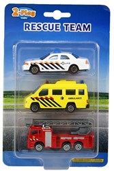 Véhicules Die-Cast 112 voitures jouets 3 pièces services d'urgence métal