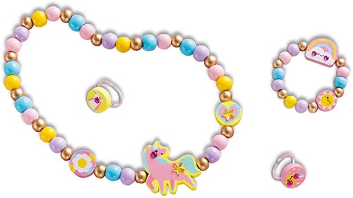 Janod sieraden knutselset - Rainbow land houten kralen creatief-3