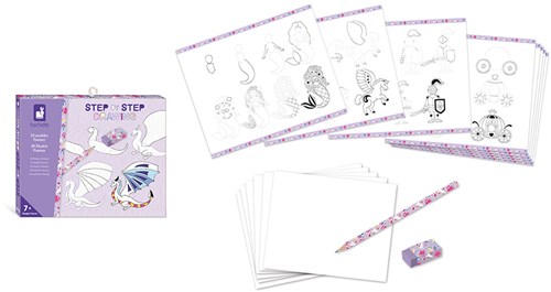 Janod tekenpakket - Fantasy stap voor stap leren tekenen - creatief speelgoed-2
