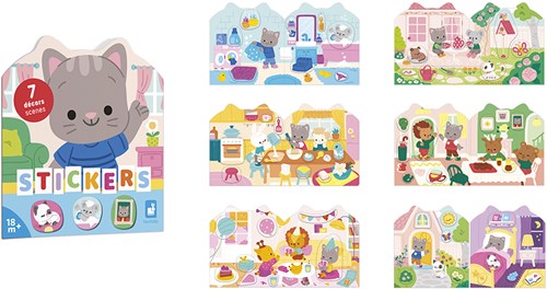 Janod cahier de stickers - maison - gommettes pour petites mains et créativité-2