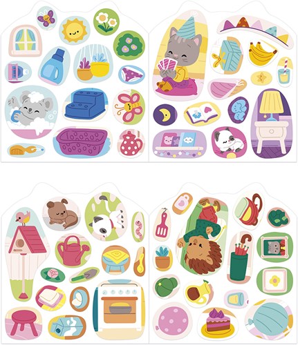 Janod cahier de stickers - maison - gommettes pour petites mains et créativité-3