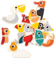 Janod - Magneetset vogels houten speelgoed 24 magneten educatief