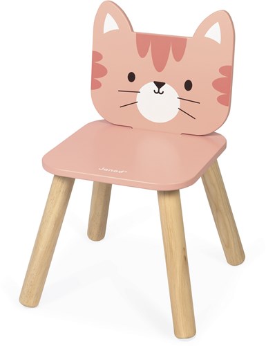 Janod kinderstoel kat - houten stoel voor kinderkamer