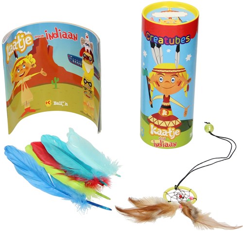Creatubes kit indien avec coiffe coloriages et plumes-2