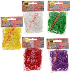 Loombands geur groen 300 stuks met haaktool en S-clips creatief speelgoed