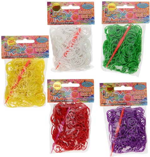Loombands geur groen 300 stuks met haaktool en S-clips creatief speelgoed