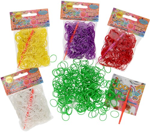 Loombands geur groen 300 stuks met haaktool en S-clips creatief speelgoed-3