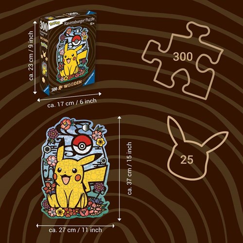 Ravensburger houten puzzel Pokemon Pikachu - Legpuzzel - 300 stukjes-3