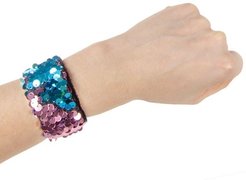 Bracelet à paillettes slap bracelet accessoire sirène pour enfants-2