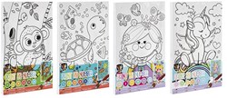 Set de peinture sur toile par numéros pour enfants thème animaux A4 pinceau