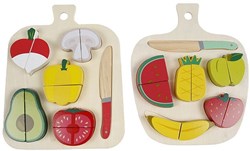Houten speelgoed snijset fruit FSC 12-delig groen educatief