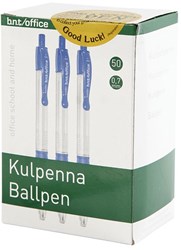 Balpen blauw schrijfplezier 50 stuks voor school en kantoor